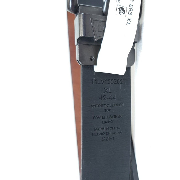 Levi's Reversible Casual Belt Coated Leather Mens XL 42-44 Brown/Black - Picture 6 of 8